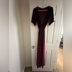 Meghan Velvet Wrap Maxi Dress | Mulberry - L